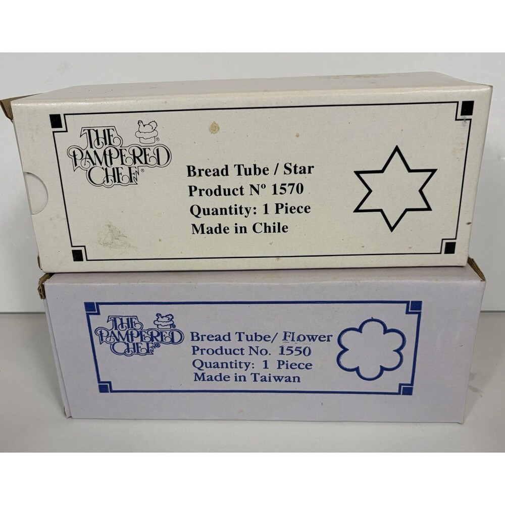 Pampered Chef Bread Tube Star 1570 And Flower 1550 New In Box